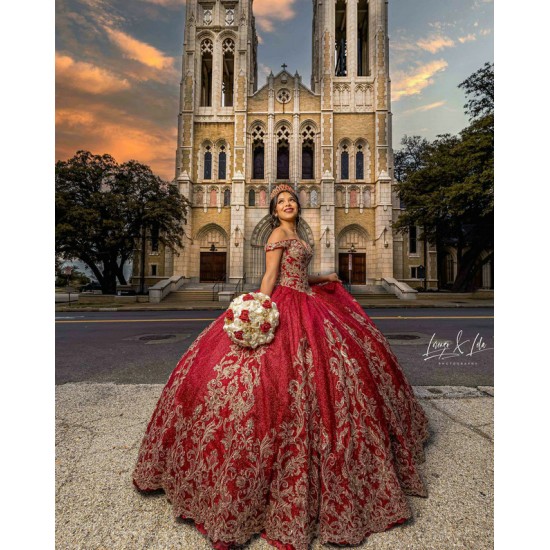 2024 Instagram Gowns Red Quince Dresses Sequin Off Shoulder Vestidos De 15 Anos Sweetheart Neck Birthday Party Dress