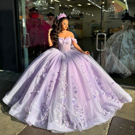 2024 New Lavender Quinceanera Dresses Sweetheart Neck Ball Gown Party Prom Vestidos De Quinceaneras Customized