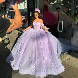 2024 New Lavender Quinceanera Dresses Sweetheart Neck Ball Gown Party Prom Vestidos De Quinceaneras Customized