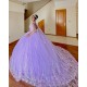 3D Flower Applique Lilac Quinceanera Dress 2024 Ball Gown Corset Mexican Sweet 16 Vestido De 15 Anos With Cape