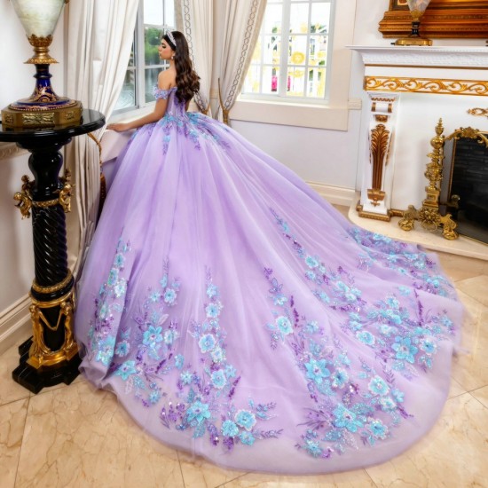 3D Flowers Sweet 15 16 Party Dress Off Shoulder Lavender Quinceanera Dress 2024 Ball Gown Formal Prom Dresses