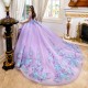 3D Flowers Sweet 15 16 Party Dress Off Shoulder Lavender Quinceanera Dress 2024 Ball Gown Formal Prom Dresses