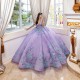 3D Flowers Sweet 15 16 Party Dress Off Shoulder Lavender Quinceanera Dress 2024 Ball Gown Formal Prom Dresses