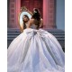 Ball Gown Champagne Quinceanera Dresses Sweetheart Neck Lace Appliques Long Prom Sweet 16 Prom Gowns Vestidos De Quinceanera