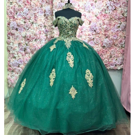 Ball Gowns Green Quinceanera Dresses for Girls Sweetheart Appliques Vestido De 15