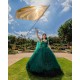 Cape Sleeve Emerald Green Quince Dresses Off Shoulder Birthday Party Dress Lace Appliques Vestidos De 15 Anos Sweetheart Neck 2024 Instagram Gowns