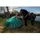 Cape Sleeve Emerald Green Quinceanera Dress Sweetheart Neck Sweet 15 Gowns Lace Appliques Vestidos De 15 Anos 2024 Instagram Gowns