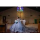 Cape Sleeve Sky Blue Quince Dresses Off Shoulder Birthday Party Dress Sequin Vestidos De 15 Anos Sweetheart Neck 2024 Instagram Gowns