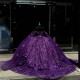 Beading Purple Quinceanera Dress Sweetheart Neck Cape Sleeve Vestidos De 15 Anos Sequin Instagram Gowns Lace Appliques Princess Dress