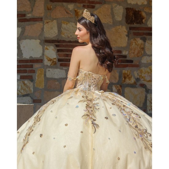 Sweetheart Neck Champagne Quinceanera Dresses 2024 Ball Gown Princess Dress Lace Appliques Sweet 15 Prom Party Dress