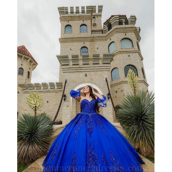 Detachable Blue Quince Dresses Lace Appliques Vestidos De 15 Anos Sweetheart Neck 2024 Instagram Gowns Birthday Party Dress