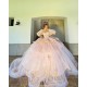 Detachable Sleeve Pink Quinceanera Dress Sweet 15 16 Ball Gown Prom Dresses Custom Made Romantic Formal Cocktail Gown