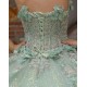 Detachable Sleeve Quinceanera Dress Sweetheart Neck Sage Green Sweet 15 Gowns Sweetheart Neck Vestidos De 15 Anos