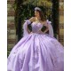 Lilac Quinceanera Dresses Sweetheart Neck 2024 Ball Gown Princess Dress Lace Appliques Sleeveless Vestidos De 15 Anos