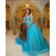 Off Shoulder Aqua Quince Dresses 3D Flowers Vestidos De 15 Anos Sweetheart Neck 2024 Instagram Gowns Birthday Party Dress