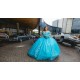 Off Shoulder Aqua Quinceanera Dress 3D Flowers Sweet 15 Gowns Wear Pageant Sweetheart Neck 2024 Instagram Gowns