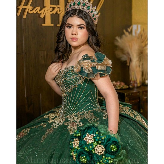 Off Shoulder Emerald Green Quinceanera Dress Sweet 15 Gowns Lace Appliques Wear Pageant Sweetheart Neck 2024 Ball Gown Princess Dresses