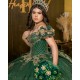 Off Shoulder Emerald Green Quinceanera Dress Sweet 15 Gowns Lace Appliques Wear Pageant Sweetheart Neck 2024 Ball Gown Princess Dresses