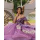 Off Shoulder Lilac Quinceanera Dress Sweet 15 Gowns Lace Appliques Wear Pageant Sweetheart Neck 2024 Instagram Gowns