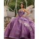 Off Shoulder Lilac Quinceanera Dress Sweet 15 Gowns Lace Appliques Wear Pageant Sweetheart Neck 2024 Instagram Gowns