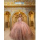 Off Shoulder Pink Quinceanera Dress Sweetheart Neck Sweet 15 Gowns 3D Flowers Vestidos De 15 Anos 2024 Instagram Gowns