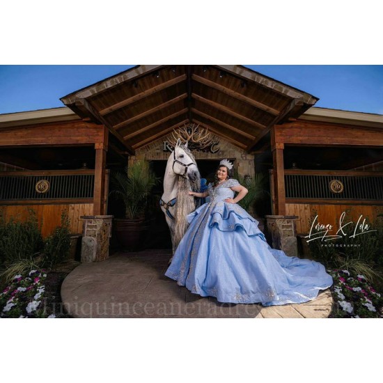 Off Shoulder Sky Blue Quinceanera Dress Lace Appliques Sweet 15 Gowns Sequin Wear Pageant Sweetheart Neck 2024 Instagram Gowns