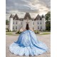 Off Shoulder Blue Quince Dress Sweetheart Neck Vestidos De 15 Anos With Bow