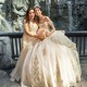 Off Shoulder Champagne Quinceanera Dress Ball Gown Lace Applique Corset Mexican Sweet 16 Vestidos De 15 Anos