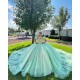 Off Shoulder Sage Green Quinceanera Dress 2024 Sweetheart Neck Prom Dresses Vestidos De 16 Party Gowns