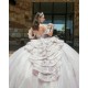 V Neck Pink Quinceanera Dresses Off Shoulder 2024 Ball Gown Princess Dress Lace Appliques Vestidos De 15 Anos With Bow