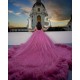 Plus Size Fuchsia Quince Dress V Neck Ruffled Vestidos De 15 Anos Sequin Sleeveless Birthday Party Dress