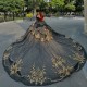 Princess Black Quinceanera Dress 2024 Sweetheart Neck Vestido De 15 Anos Off Shoulder Sweet 16 Ball Gown