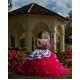 Ruffled Red Quinceanera Dress Lace Appliques Sweet 15 Gowns Off Shoulder Wear Pageant Sweetheart Neck 2024 Instagram Gowns