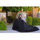 Ruffled Quinceanera Dress Sweetheart Neck Black Vestidos De 15 Anos Off Shoulder Crystal Sweet 15 Gowns