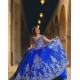 Sequin Blue Quince Dress Off Shoulder Vestidos De 15 Anos Sweetheart Neck Instagram Gowns Lace Appliques Birthday Party Dress