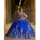 Sequin Blue Quince Dress Off Shoulder Vestidos De 15 Anos Sweetheart Neck Instagram Gowns Lace Appliques Birthday Party Dress