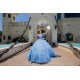 Sequin Sky Blue Quinceanera Dress Lace Appliques Sweet 15 Gowns Off Shoulder Vestidos De 15 Anos Sweetheart  Neck 2024 Instagram Gowns