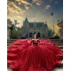 Sequin Red Quinceanera Dress Off Shoulder Girl Women Dress Sweetheart Neck Vestidos De 15 Anos With Bow