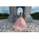 Short Sleeve Instagram Gowns Pink Quince Dress Vestidos De 15 Anos Lace Appliques Sweetheart Neck Birthday Party Dresses