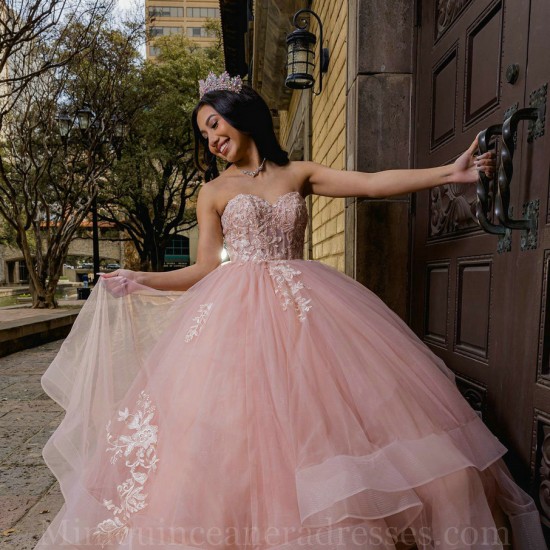 Sleeveless Pink Quince Dresses Vestidos De 15 Anos Sweetheart Neck Birthday Party Dress Lace Appliques 2024 Instagram Gowns