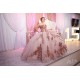 Sleeveless Rose Gold Quinceanera Dress Lace Appliques Sweet 15 Gowns Sequin Wear Pageant Sweetheart Neck 2024 Instagram Gowns