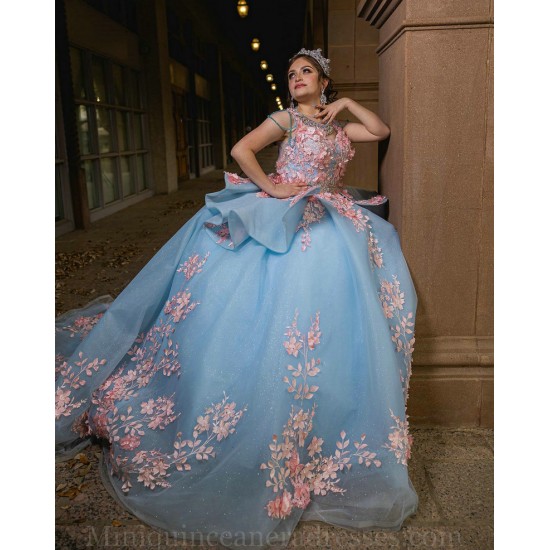 Sleeveless Sky Blue Quince Dresses 3D Flowers Vestidos De 15 Anos Sweetheart Neck 2024 Instagram Gowns Birthday Party Dress