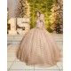 Sleeveless Vestidos De 15 Anos Rose Gold Quince Dress Lace Appliques Sweetheart Neck Instagram Gowns Birthday Party Dresses