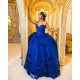 Sleeveless Vestidos De 15 Anos Royal Blue Quince Dress Sweetheart Neck Instagram Gowns 3D Flowers Birthday Party Dress