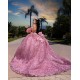 Sleeveless Coral Quinceanera Dress Sweet 15 Gowns Sequin Wear Pageant Sweetheart Neck Vestidos De 15 Anos With Bow