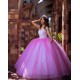 Sleeveless Hot Pink Quince Dress Sweetheart Neck Vestidos De 15 Anos Sequin Birthday Party Dress