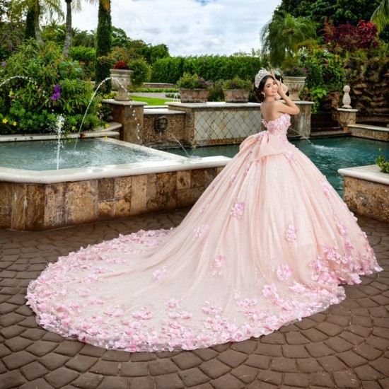 Sleeveless Pink Quince Dress Ball Gown New 3D Floral Appliques Vestidos De 15 Anos Customized