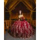 Spaghetti Strap Burgundy Quince Dresses Sweetheart Neck Vestidos De 15 Anos Birthday Party Dress Lace Appliques 2024 Instagram Gowns