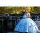 Spaghetti Strap Instagram Gowns Sky Blue Quince Dress Sleeveless Vestidos De 15 Anos Lace Appliques Sweetheart Neck Birthday Party Dresses