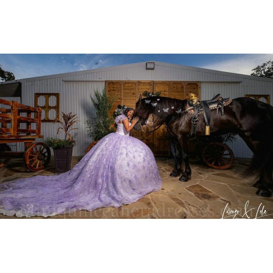 Spaghetti Strap Lilac Quinceanera Dress Sweetheart Neck Sweet 15 Gowns Lace Appliques Vestidos De 15 Anos Sleeveless 2024 Instagram Gowns